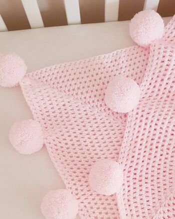 Couverture Crochet Pompon Bubblegum - Bébé - Oui