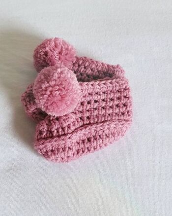 Chaussons Pompon Rose Framboise 2