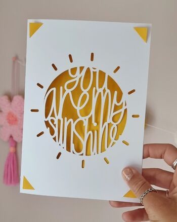 Carte de douche de bébé Sunshine faite à la main - A6