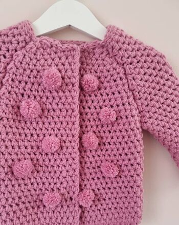 Cardigan Pompon Crochet 3-6 Mois 2