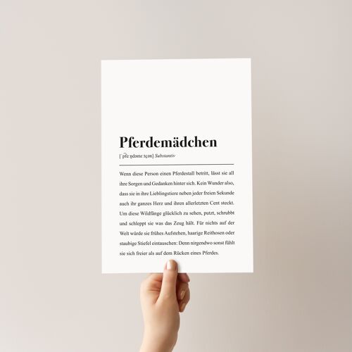 Pferdemädchen Definition: DIN A4 Poster