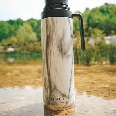 White marble mate thermos