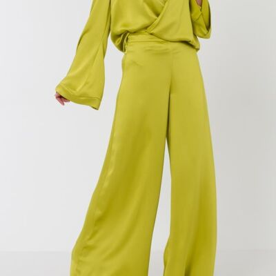 Oil Coloured Wide leg silky trousers