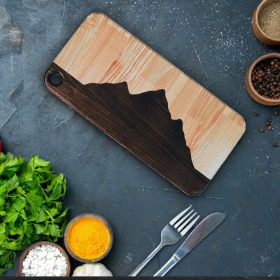 Small cutting board, Wooden cutting board, Mountain cutting board