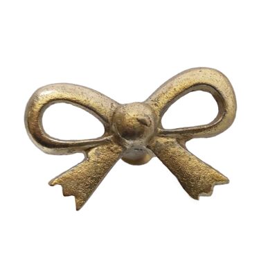 Closet knob gold bow