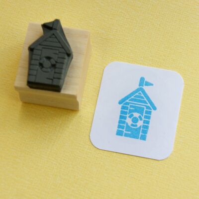 Beach Hut Mini Rubber Stamp
