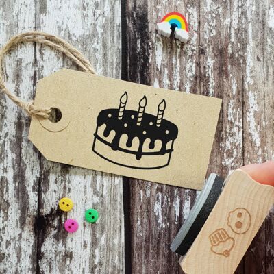 Birthday Cake Rubber Stamp