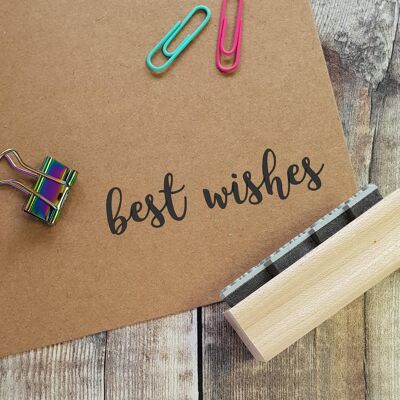 Best Wishes Sentiment Rubber Stamp