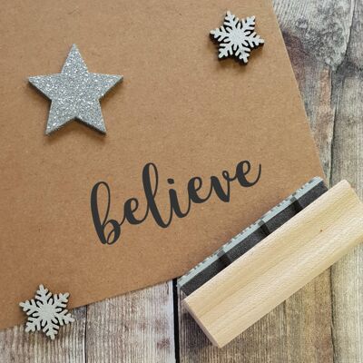 Believe Sentiment Rubber Stamp