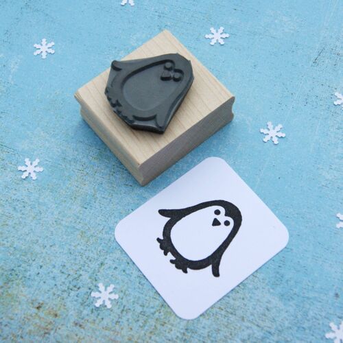 Christmas Chilly Penguin Small Rubber Stamp