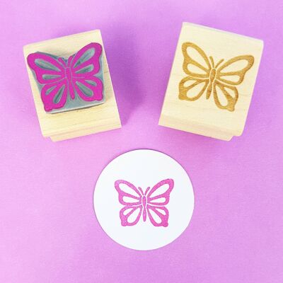 Mini sello de goma con mariposa delicada