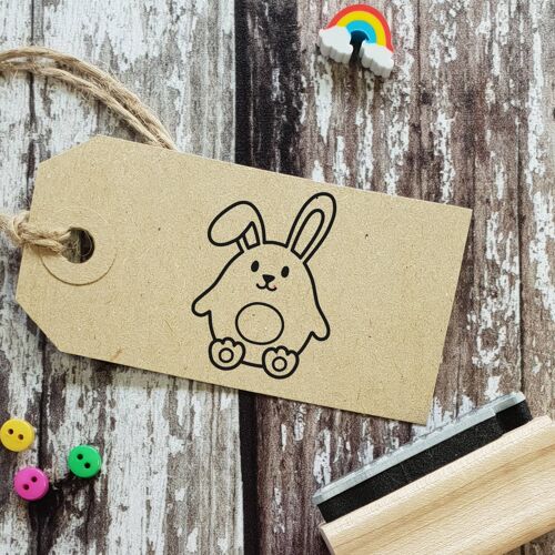 Easter Happy Bunny Rabbit Rubber Stamp