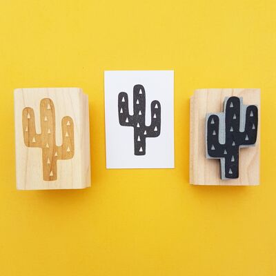 Funky Cactus Plant Rubber Stamp