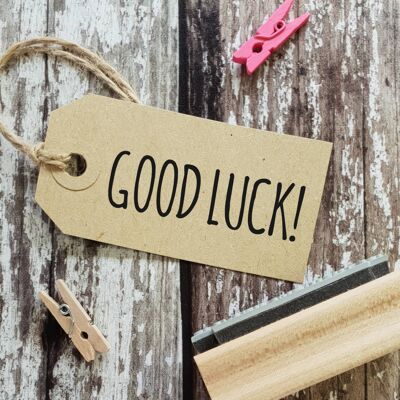 Good Luck Skinny Font Rubber Stamp
