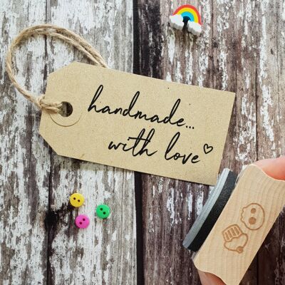 Handmade With Love Rubber Stamp