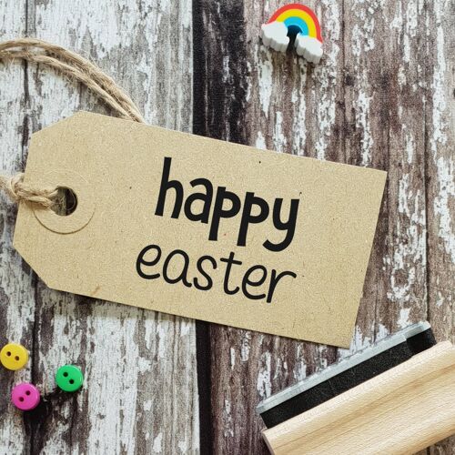 Happy Easter Small Quirky Sentiment Rubber Stamp