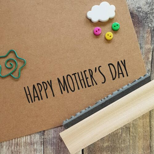 Happy Mother's Day Skinny Font Rubber Stamp