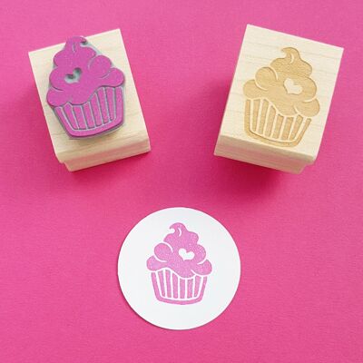 Iced Cupcake Mini Rubber Stamp