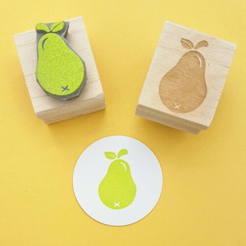 Juicy Pear Mini Rubber Stamp