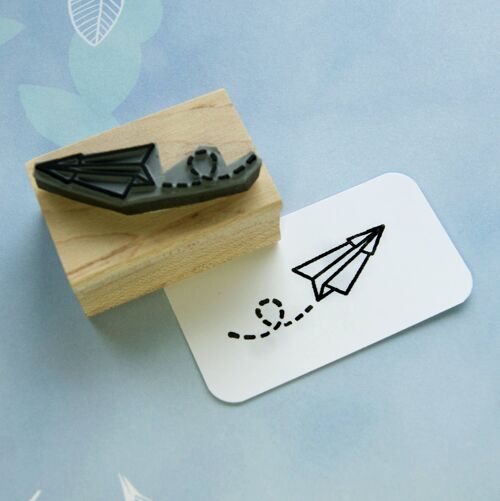 Paper Plane Origami Rubber Stamp