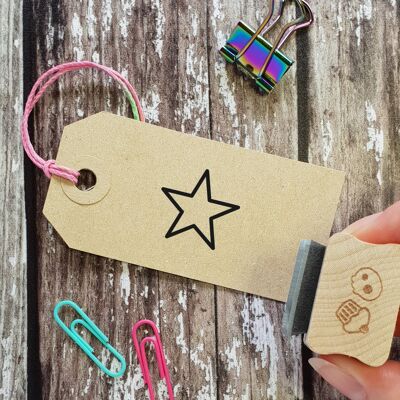 Pointed Star Outline Mini Rubber Stamp