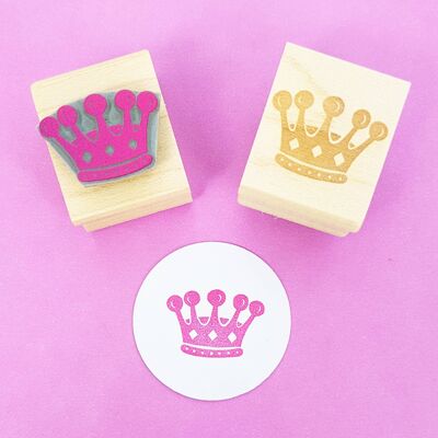 Mini sello de goma con corona de princesa