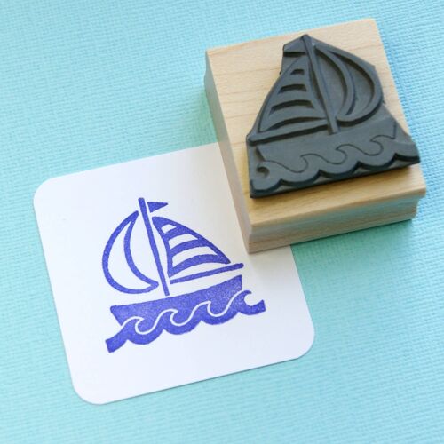 Sail Boat Ship Nautical Rubber Stamp