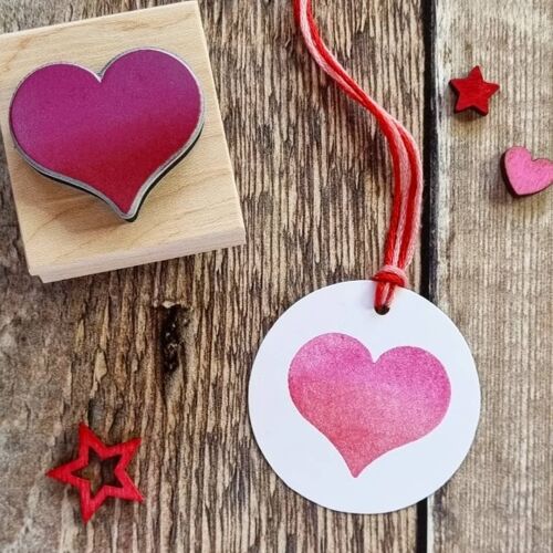 Solid Heart Rubber Stamp