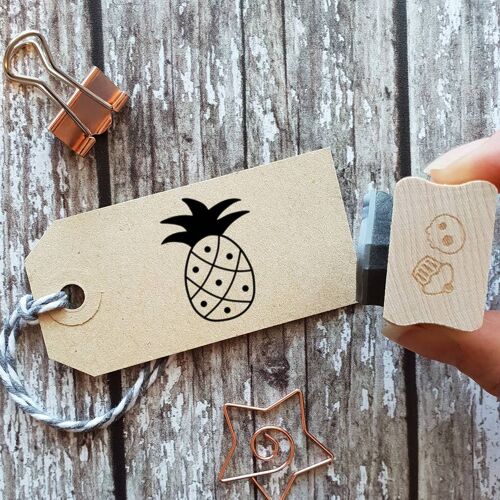 Tropical Pineapple Mini Rubber Stamp