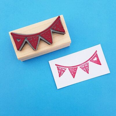 Union Jack Bunting Flags Rubber Stamp Queen's Jubilee