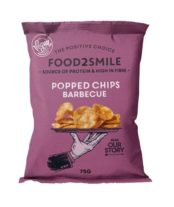 Chips plus saines, végétaliennes et sans gluten | Chips Poppées Barbecue 8x75 grammes 1