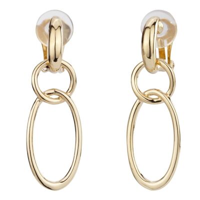 Traveller Drop clip earrings gold plated - 157102