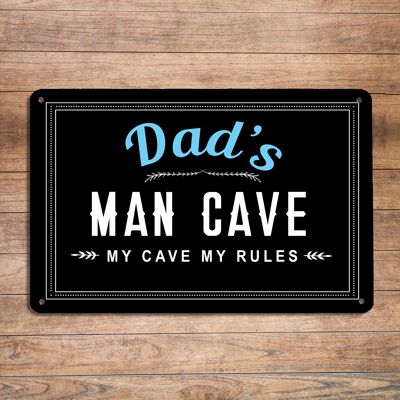 Letrero de metal decorativo Dad's Man Cave