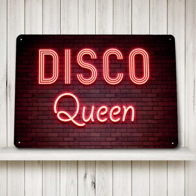 Disco Queen, dekoratives Blechschild