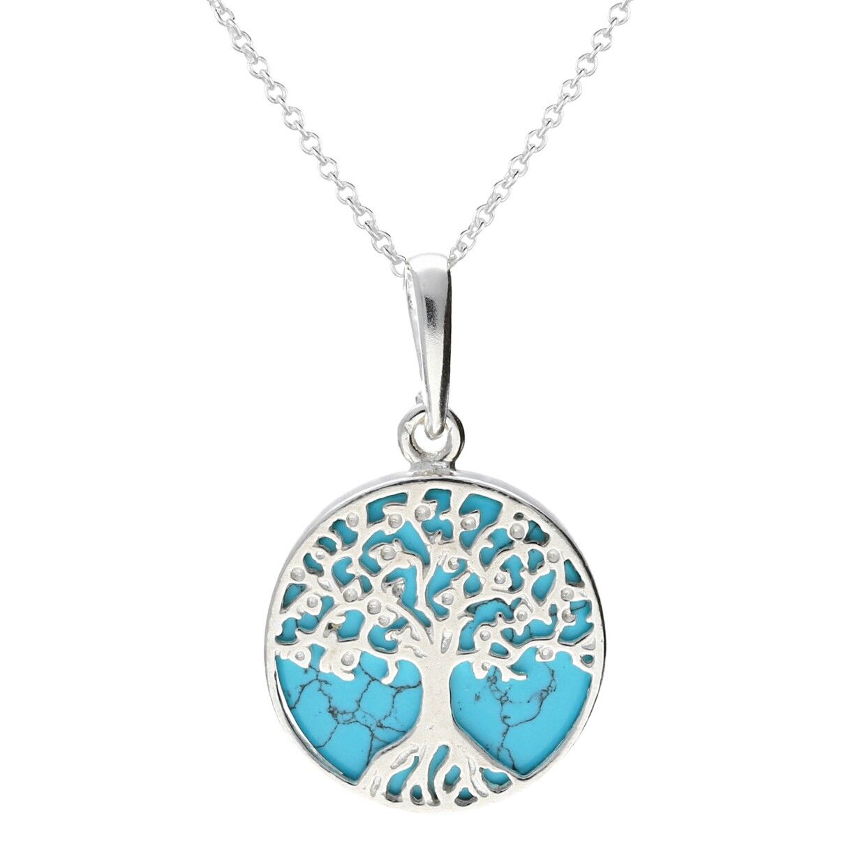 Absolutely Stunning Dainty Turquoise Tree of Life Necklace