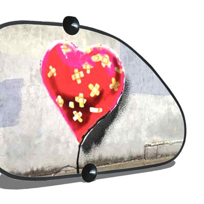 Banksy Tendina Auto Sagomata (68x38cm) - *Cuore Fasciato (lato sx)