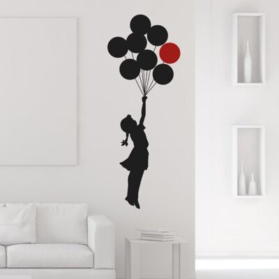 Banksy Adesivo Murale Sagomato - *Fille Ballons Volants (40x100cm)