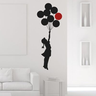 Banksy Adesivo Murale Sagomato - *Flying Balloons Girl (40x100cm)