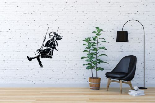 Banksy Adesivo Murale Sagomato - *Swinging Girl (50x60cm)