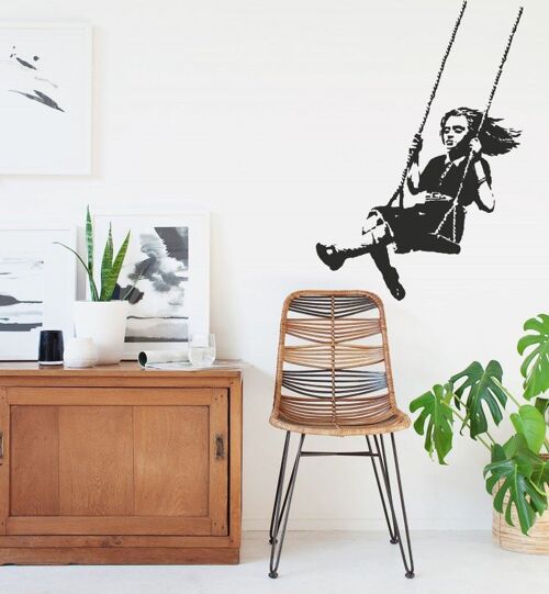 Banksy Adesivo Murale Sagomato - *Swinging Girl (95x100cm)