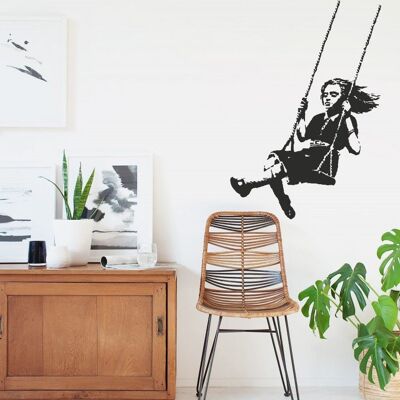 Banksy Adesivo Murale Sagomato - *Swinging Girl (95x100cm)