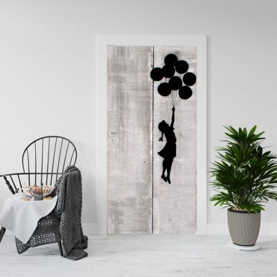 Banksy Adesivo Porte - *Fille Ballons Volants (83x210cm)