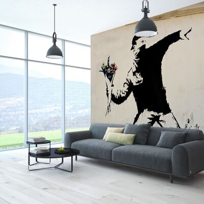 Banksy Carta da Parati - *Le lanceur de fleurs (254x270 cm)