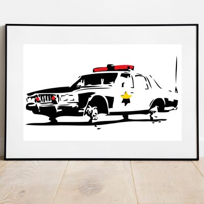 Banksy Stampa artista da parete - *Auto della Polizia (70x50 cm)