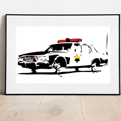 Banksy Stampa artista da parete - *Auto della Polizia (70x50 cm)