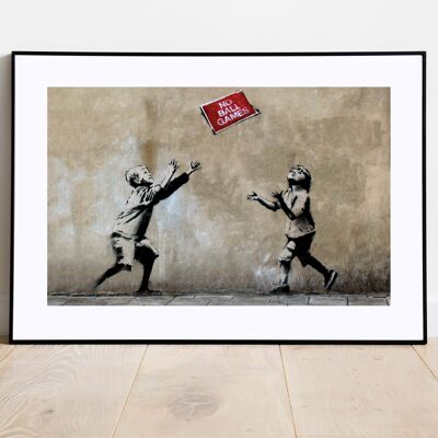 Banksy Stampa artista da parete- *Keine Ballspiele (70x50cm)