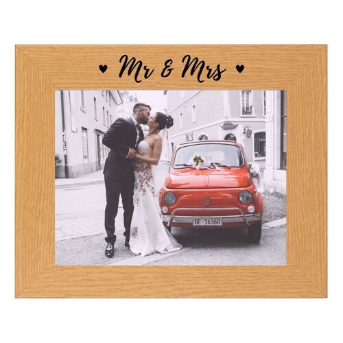 Second Ave Mr & Mrs Oak 6×4 Landscape Picture Photo Frame Wedding Anniversary Gift