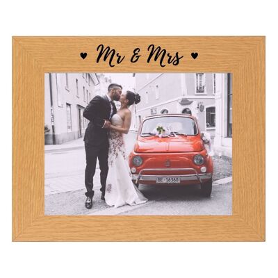 Second Ave Mr & Mrs Oak 6×4 Cornice per foto con paesaggio, regalo di anniversario di matrimonio