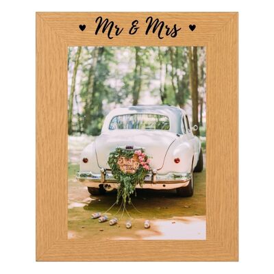 Second Ave Mr & Mrs Oak 6 × 4 Retrato Marco de fotos Regalo de aniversario de boda