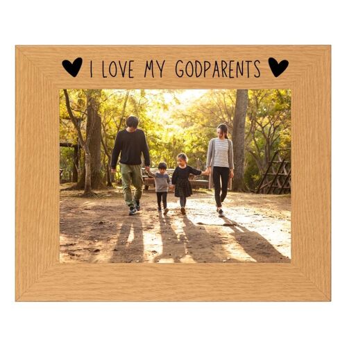 Second Ave Oak 6×4 Landscape Picture Photo Frame I Love My Godparents Gift